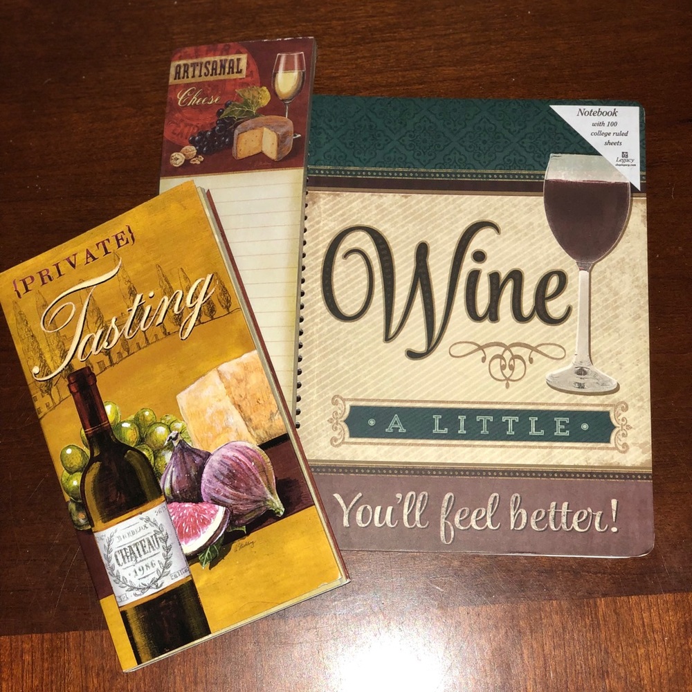 Set of 3 Wine themed Notepads
